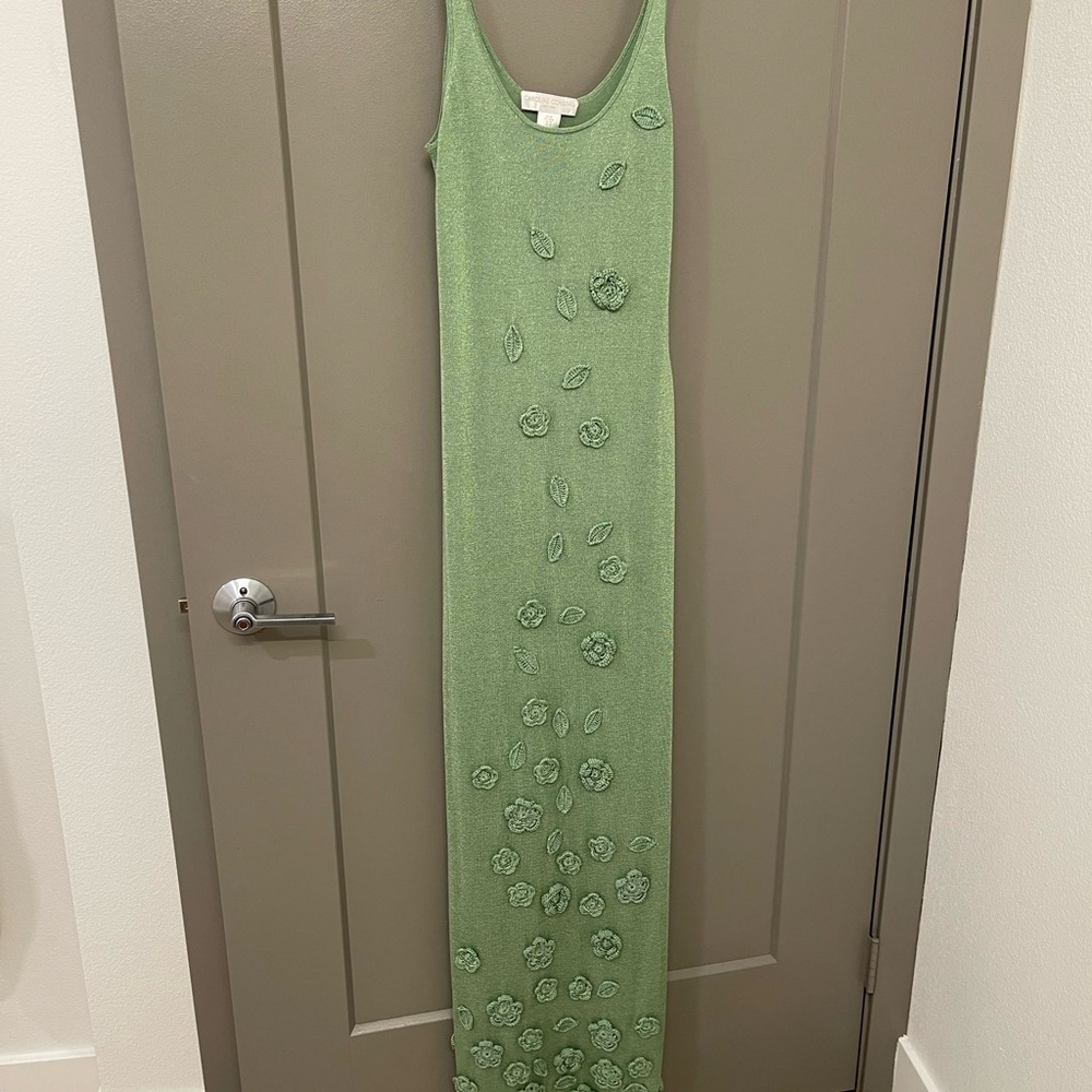 Caroline Constas Green Floral Maxi Dress